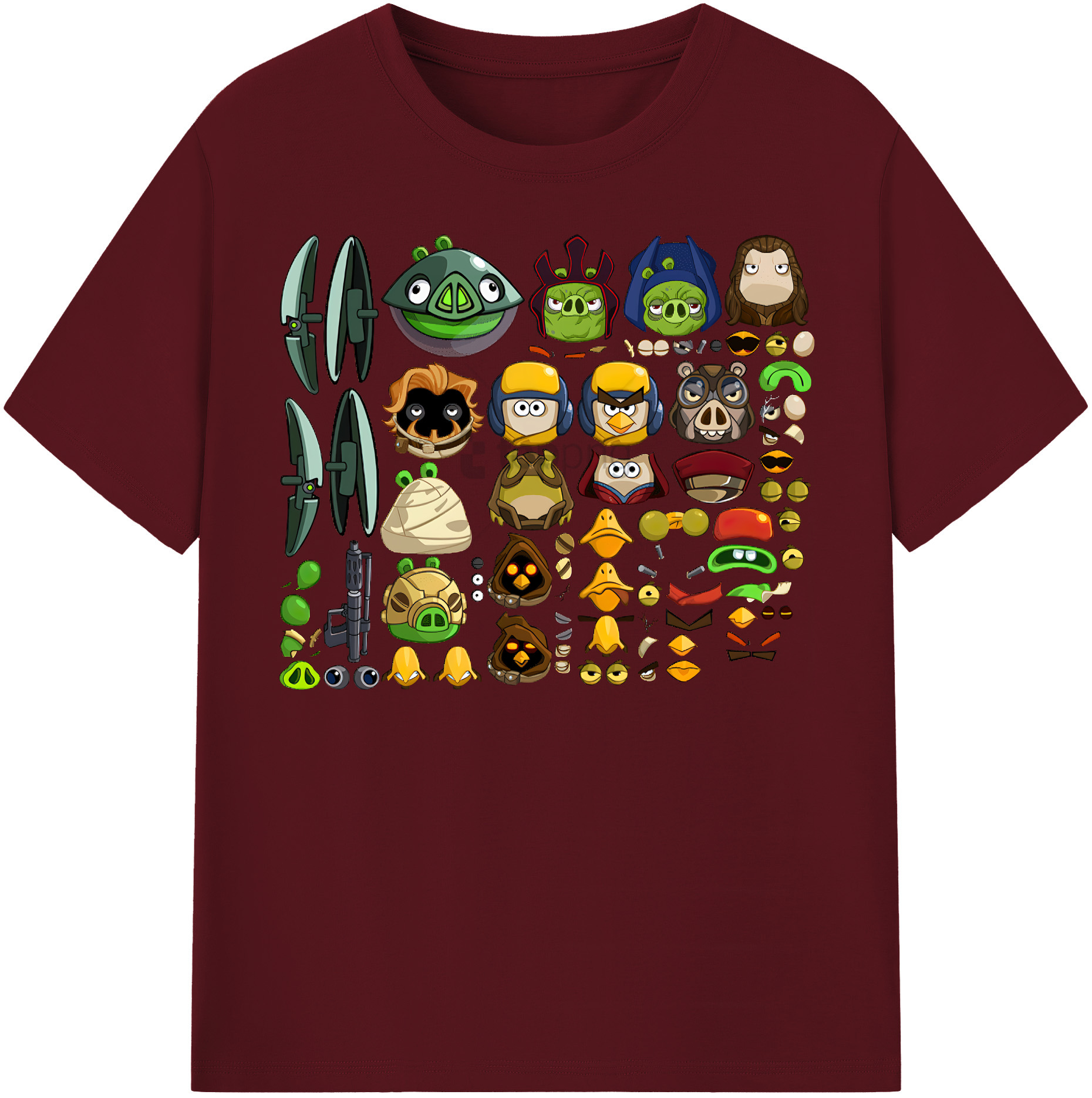 （画像用） Angry Birds アングリーバード 綿100％半袖Tシャツ（フロントプリント）